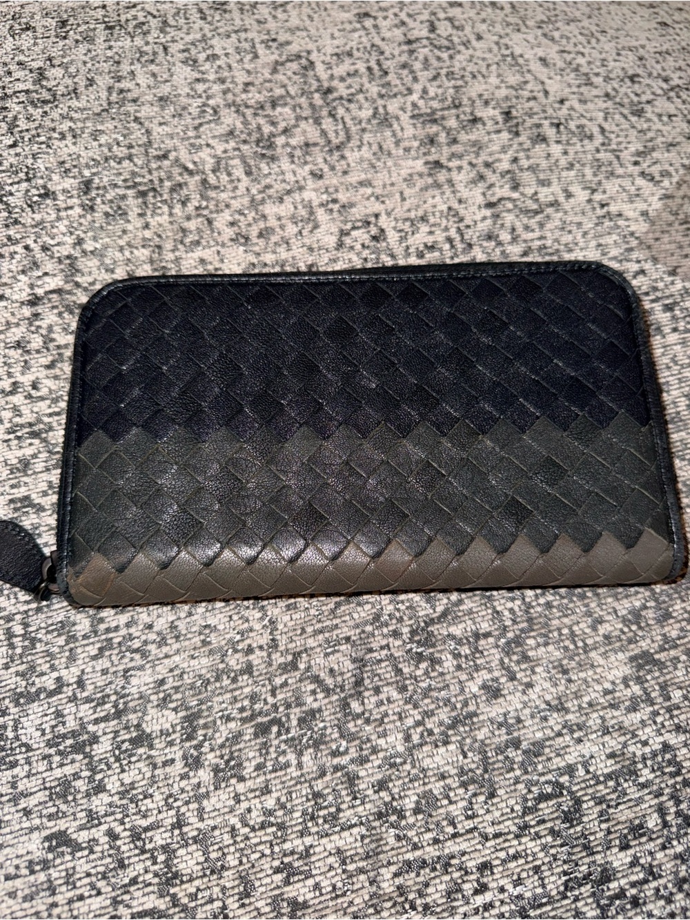 Bottega Veneta Intrecciato colorblock woven leather zip-around long wallet